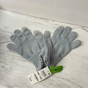 Style & Co Gloves Kitted Gray Grey With Silver Tone Treads Tech Tip One Size O/S